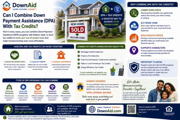 Can I Combine Down Payment Assistance (DPA) With Tax Credits?