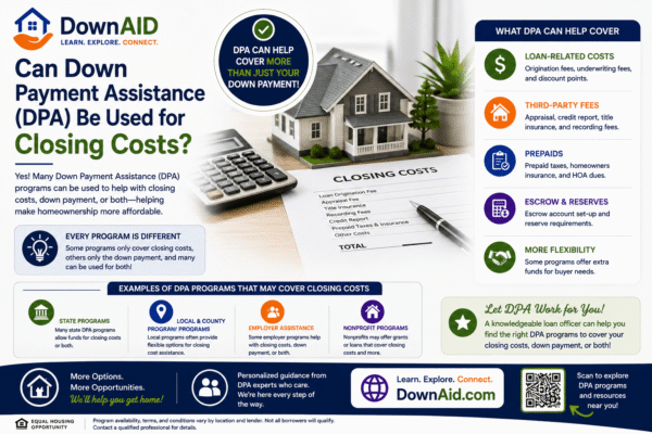 Can Down Payment Assistance (DPA) Be Used for Closing Costs?