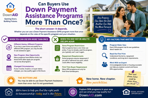 Can Buyers Use Down Payment Assistance Programs More Than Once?