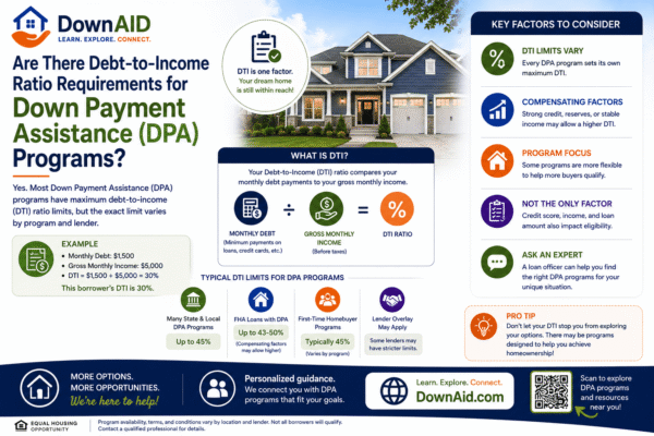 Are There Debt-to-Income Ratio Requirements for Down Payment Assistance (DPA) Programs?