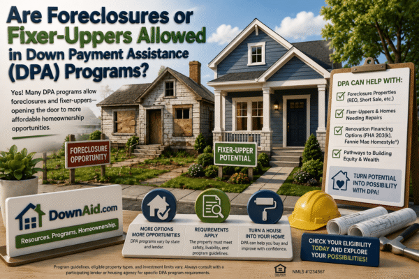 Are Foreclosures or Fixer-Uppers Allowed in Down Payment Assistance (DPA) Programs?