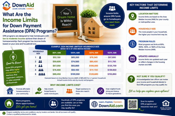 What Are the Income Limits for Down Payment Assistance (DPA) Programs?
