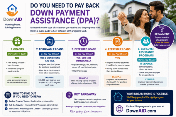 Do You Need to Pay Back Down Payment Assistance (DPA)?